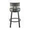Armen Living Dalza Swivel Counter Stool in Black Finish with Gray Faux Leather 840254333543 - alternate 3